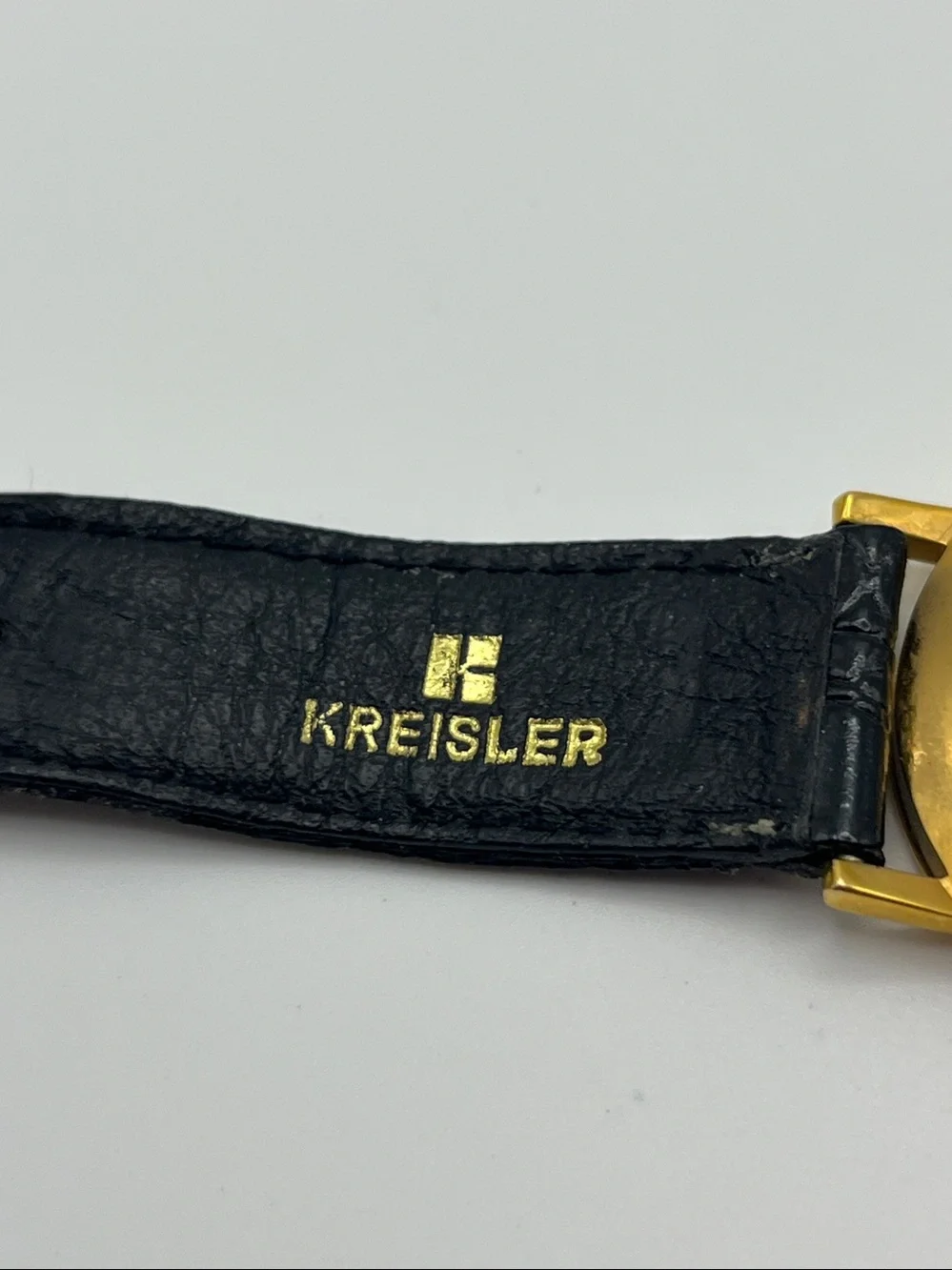 Men's Pacific Pride Gold Case Black Leather Strap Watch